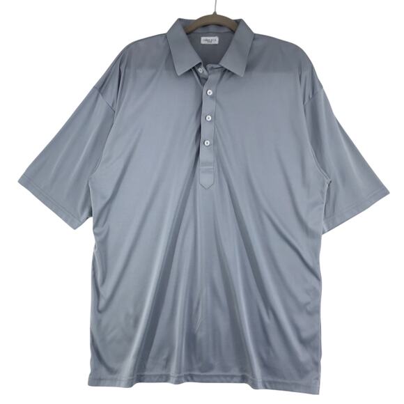 Collars & Co Mens Size 2X Polo Shirt Dress Collar Short Sleeve Polyester Grey - Picture 1 of 16